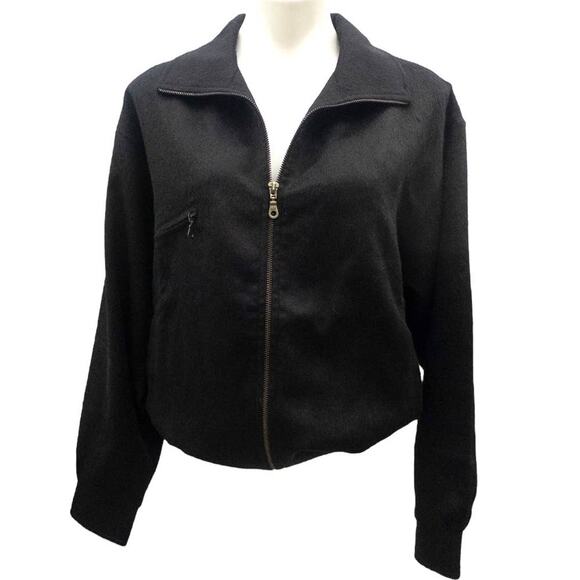Tom Gutie Women's Baby Alpaca Bomber Jacket Coat Medium